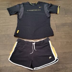 Nike Black and Yellow LIVESTRONG Athletic Set